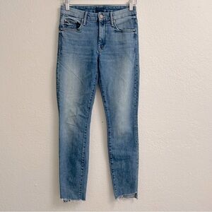 MOTHER The Looker Ankle Step Fray in Truth or Dare Denim Jeans, Size 25